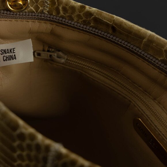 🐍 Giani Bernini Genuine Snake Leather Clutch – Neutral Taupe - Picture 6 of 7